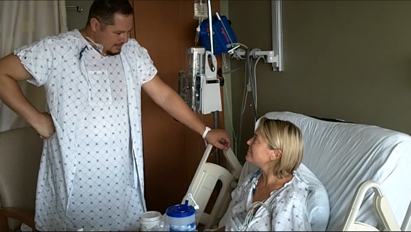 Kortney and Nick around the time of her first kidney transplant in 2011